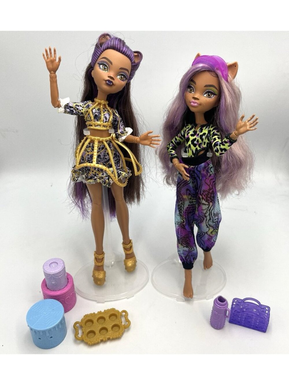 Monster High Doll Lot Clawdeen Wolf Scare-Adise Island and Scary Sweet Birthday
